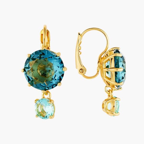 Les Néréides. Boucles d'Oreilles Diamantines Aqua Azzurra – Image 2