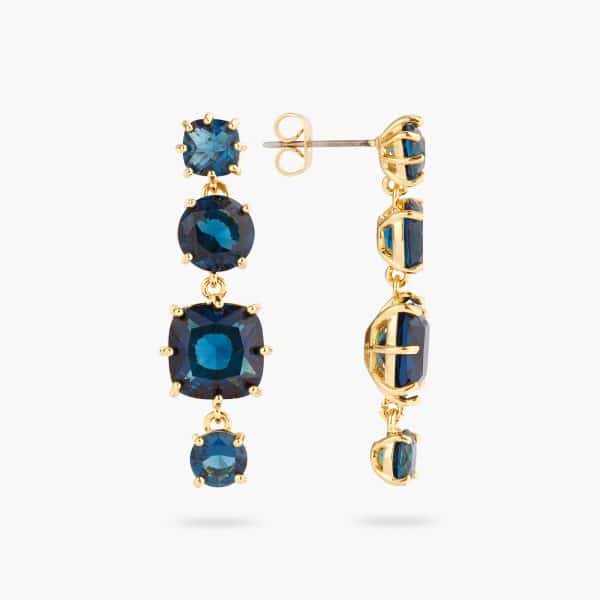 Les Néréides. Boucles d'Oreilles Diamantine Bleu Océan – Image 2