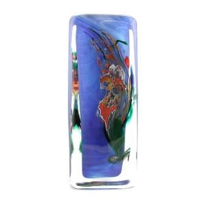 Robert Pierini. Vase Cube Bleu Océan