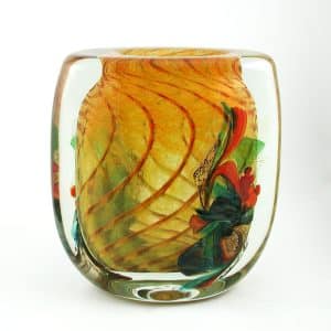 Robert Pierini. Vase Plissé Ocre Jaune