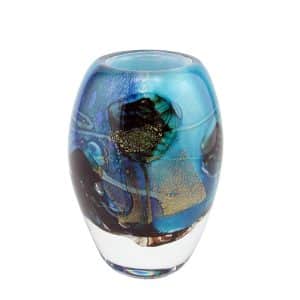 Didier Saba. Vase Ovale Bleu d'Antibes