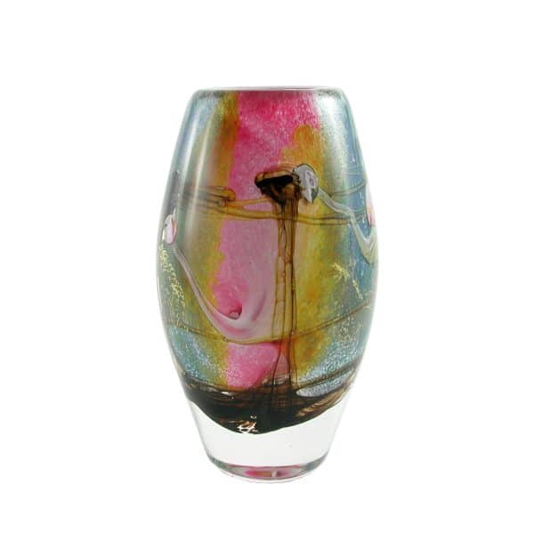 Didier Saba. Vase Ovale Flamingo