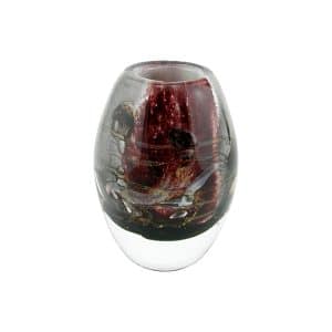 Didier Saba. Vase Ovale Rubis & Gris