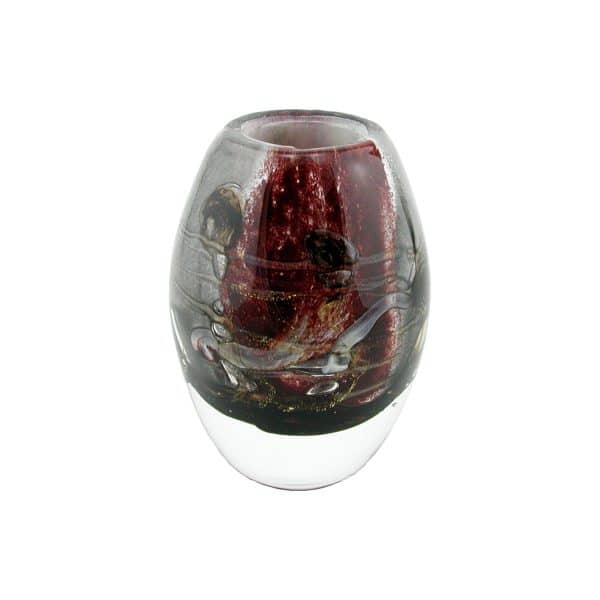 Didier Saba. Vase Ovale Rubis & Gris