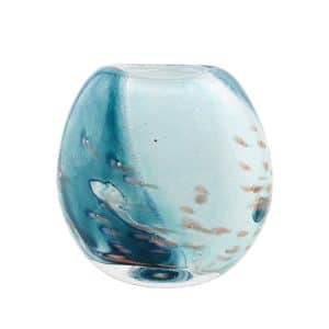 Didier Saba. Vase Plat Bleu Pacifique