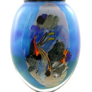 Robert Pierini. Vase Paysage Bleu & Or