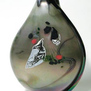 Robert Pierini. Vase Géant Irisé Gris