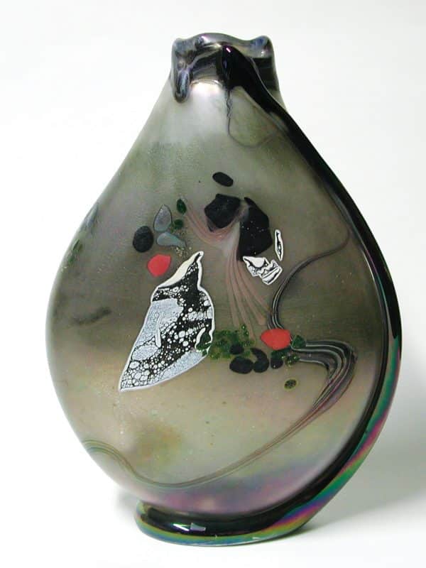 Robert Pierini. Vase Géant Irisé Gris