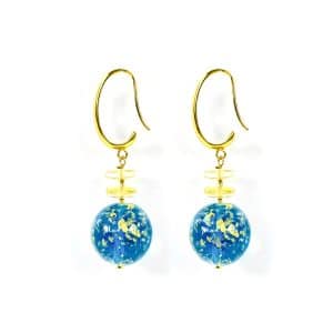 Antica Murrina. Boucles d'Oreilles Virna Bleu & Or