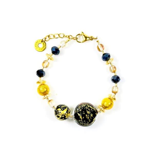 Antica Murrina. Bracelet Virna Noir & Or