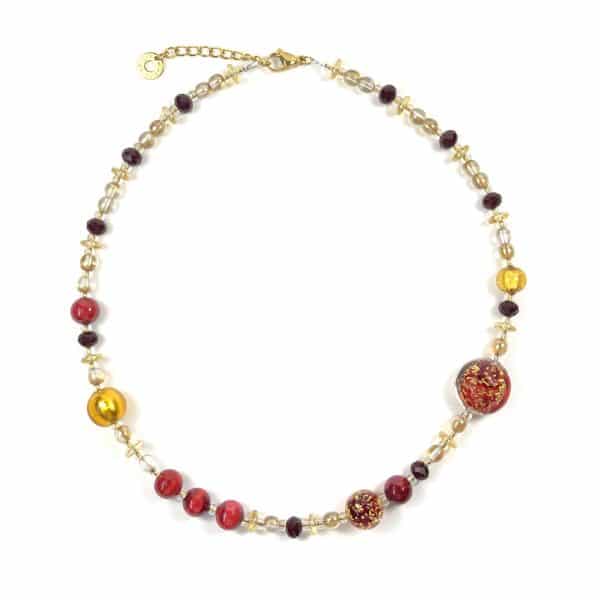 Antica Murrina. Collier Virna Rouge & Or