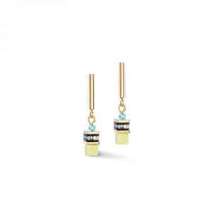 Cœur de Lion. Boucles d'Oreilles GeoCubeR Lite Mini Rainbow & Or