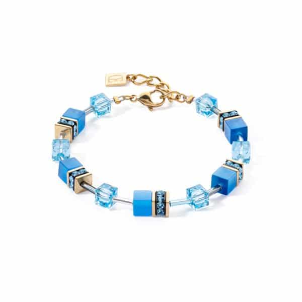 Cœur de Lion. Boucles d'Oreilles GeoCube® Iconic Mono Turquoise & Or – Image 3