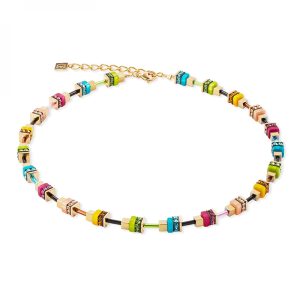 Cœur de Lion. Collier Boho Sunset Cube Rainbow