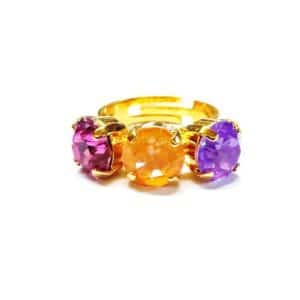 Crézus. Bague Cristal Fuchsia & Or