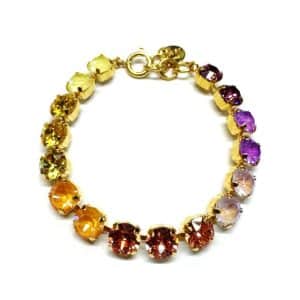 Crézus. Bracelet Cristal Fuchsia Mangue & Or
