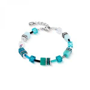 Cœur de Lion. Bracelet GeoCube® Iconic Teal Argent