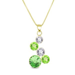 Spark. Collier Pasteline Vert Péridot & Or