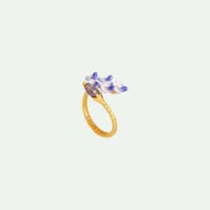 Les Néréides. Bague Ajustable Fleur de Glycine